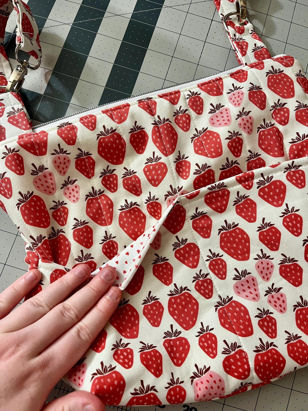 Strawberry Valentines Power Chair Armrest Bag