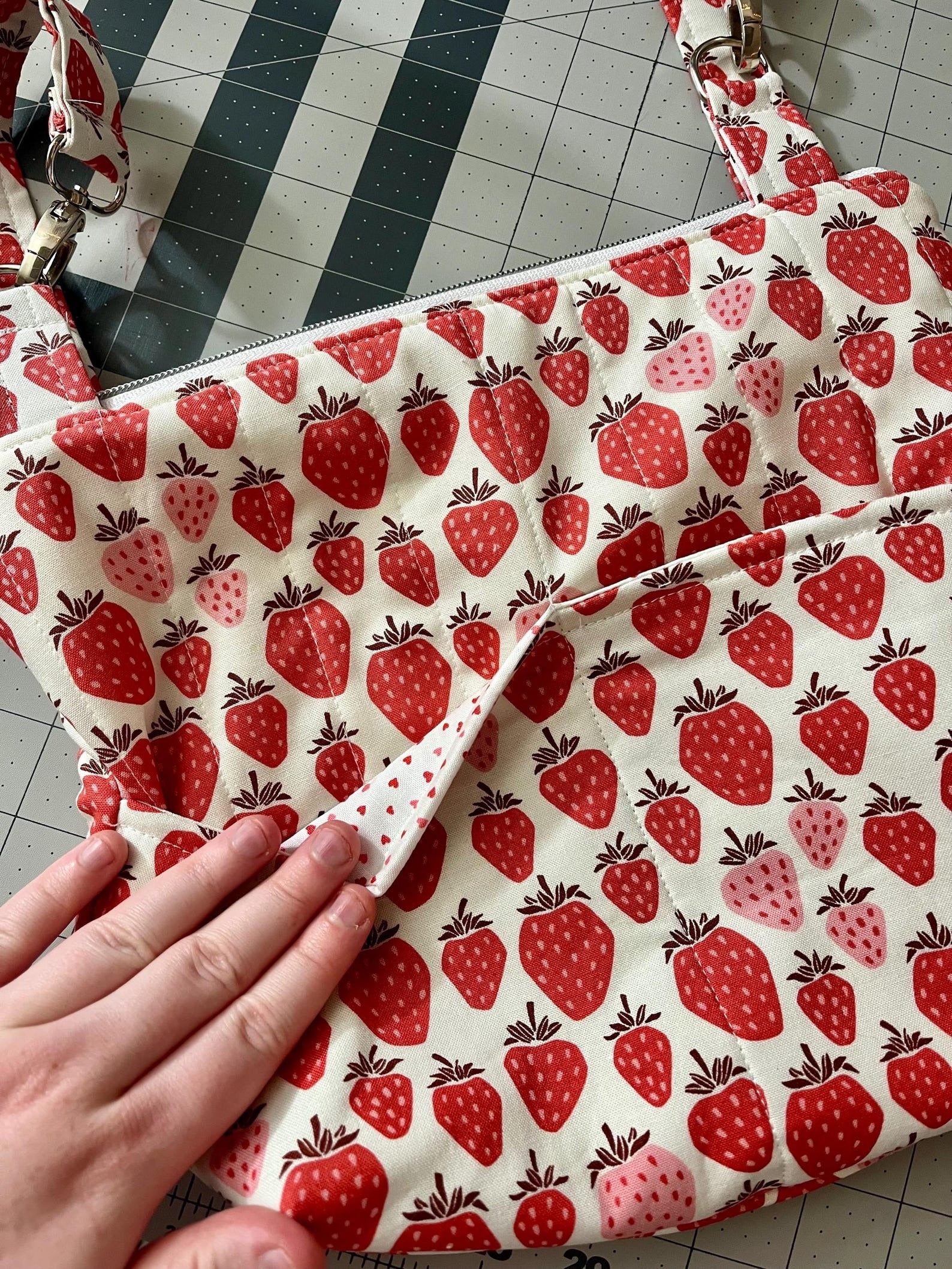 Strawberry Valentines Power Chair Armrest Bag