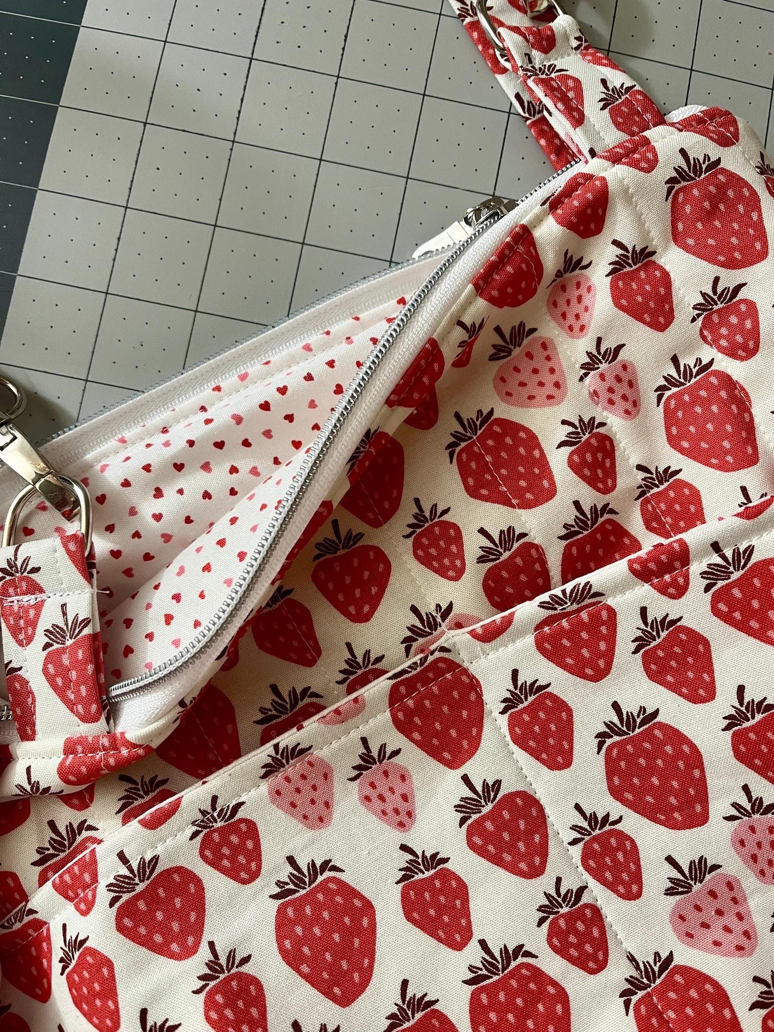 Strawberry Valentines Power Chair Armrest Bag
