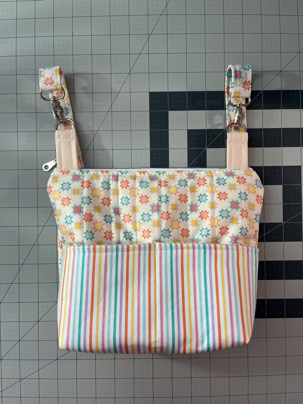Pastel Patchwork Power Chair Armrest Bag