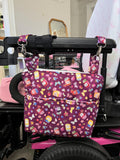 Purple Butterfly Picnic Power Chair Armrest Bag