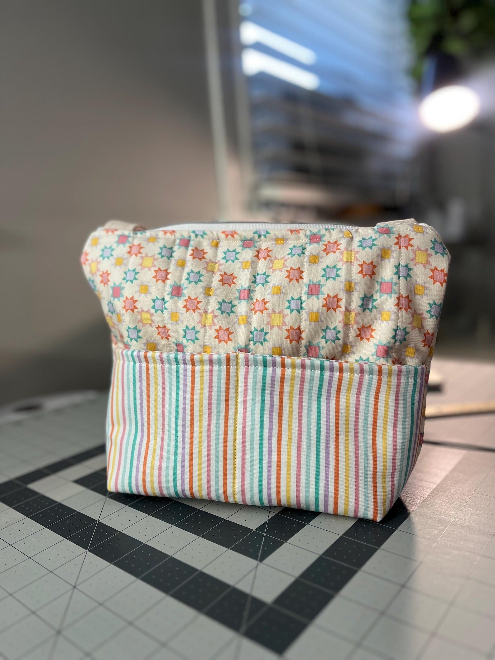 Pastel Patchwork Power Chair Armrest Bag