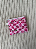 Magenta Cherry Picnic Keychain Wallet, coin purse for women