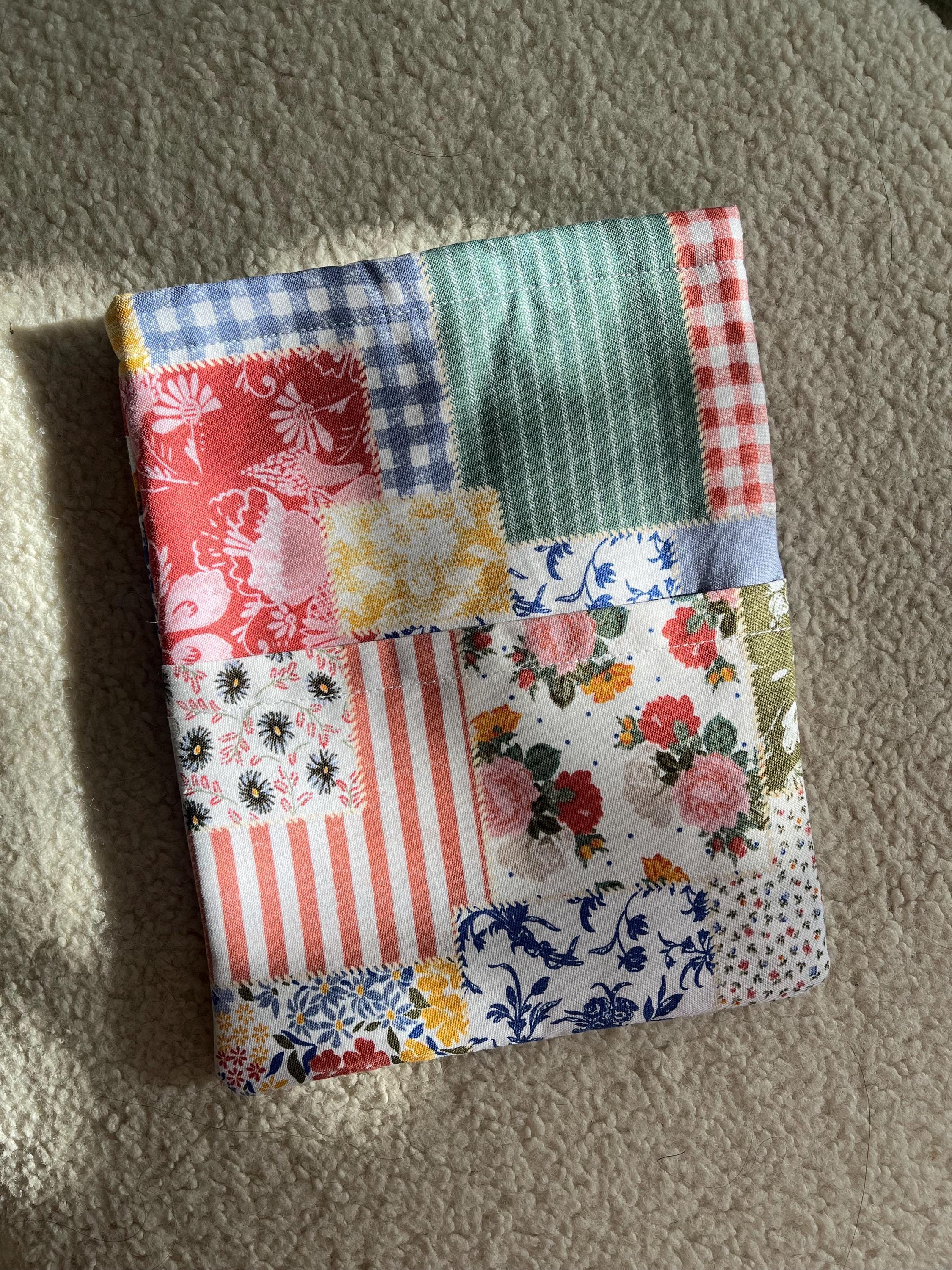 Blue Patchwork Kindle Sleeve, Ereader sleeve