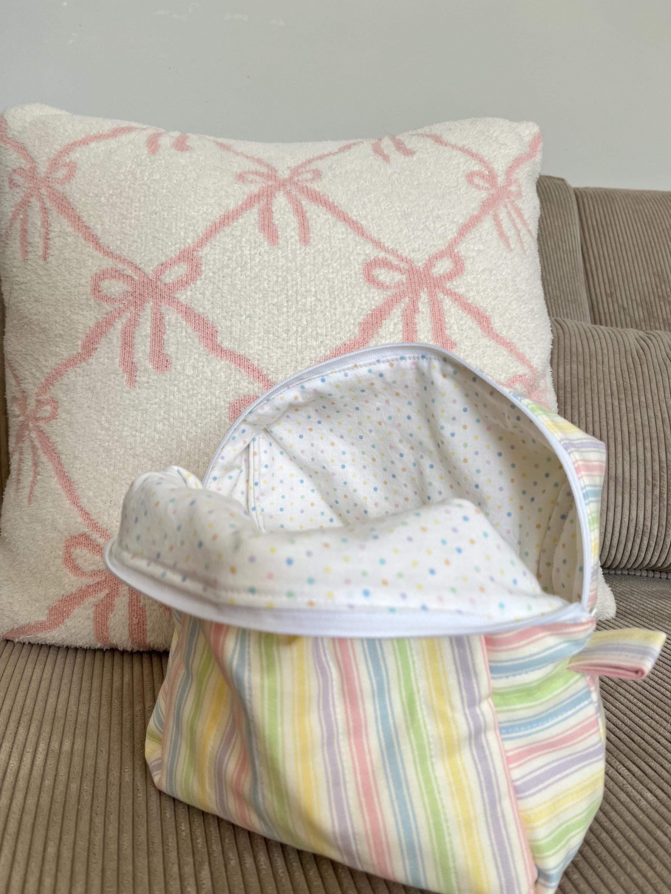 Pastel Rainbow Stripe Makeup bag, carry all bag