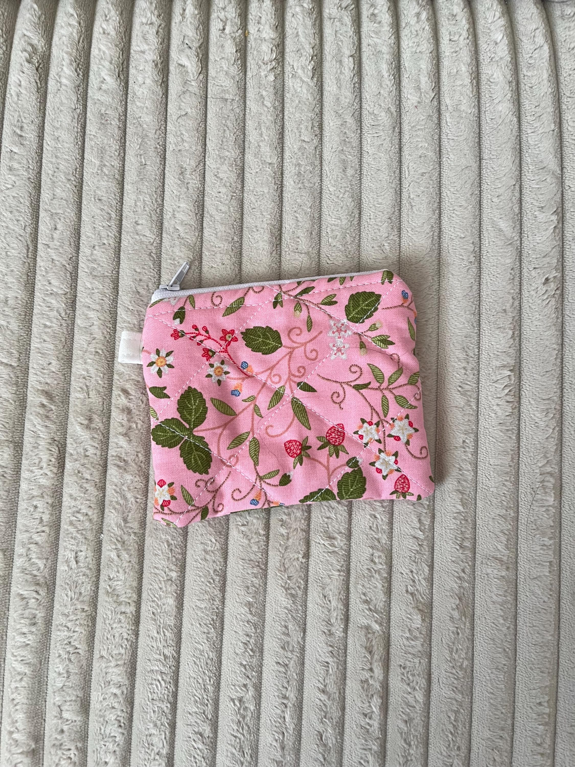 Pink Cottagecore Keychain Wallet, coin purse for women