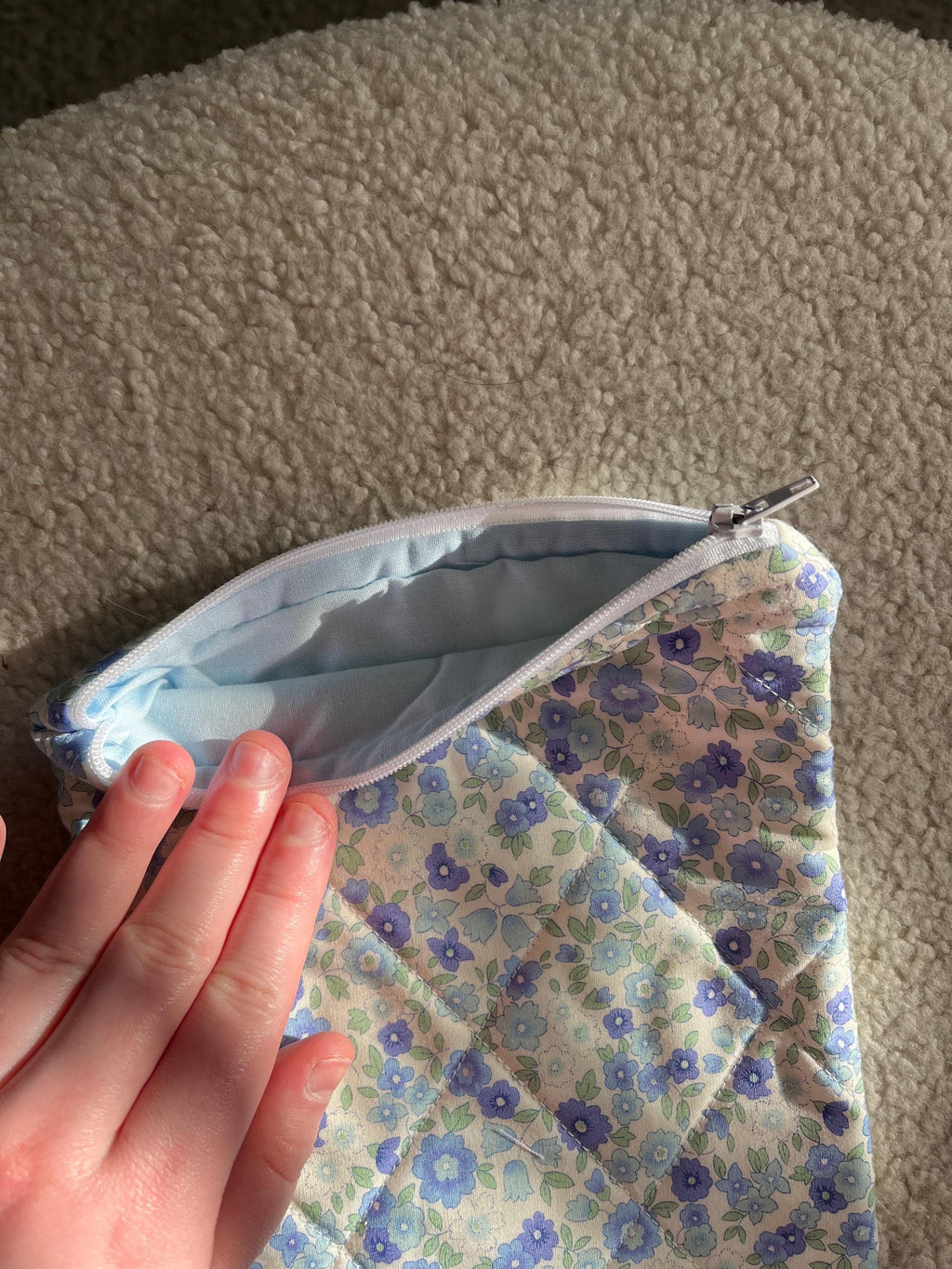 Pastel Blue Floral Kindle Sleeve, Ereader sleeve