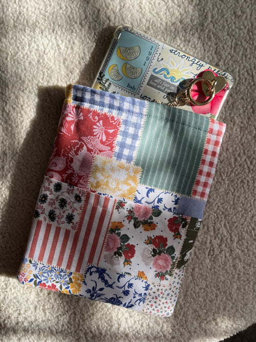 Blue Patchwork Kindle Sleeve, Ereader sleeve